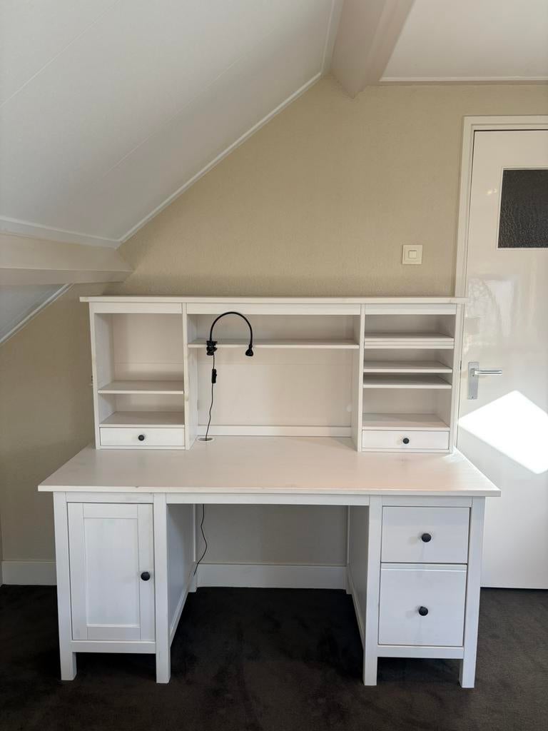Bureau met opzetstuk Ikea, Huis en Inrichting, Bureaus, 160 cm, Hout, Zo goed als nieuw, IKEA