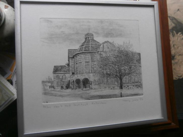 R.dam, t Van 't Hoff Instituut, , (Schoolgebouw ), Antiek en Kunst, Kunst | Etsen en Gravures, Ophalen