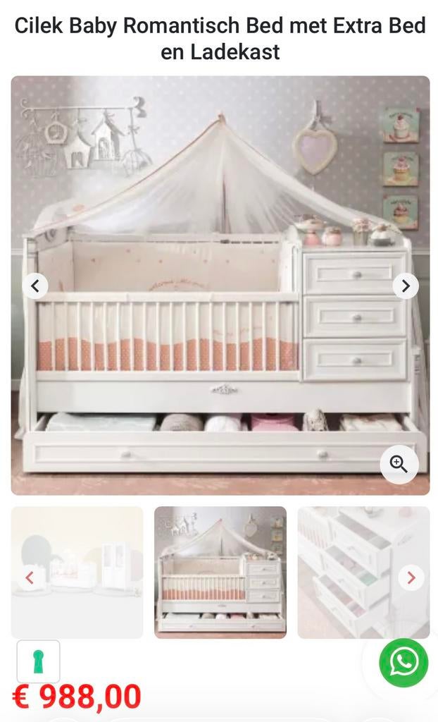 Baby bed 80x130 )Cilek, Ophalen, Zo goed als nieuw, Ledikant