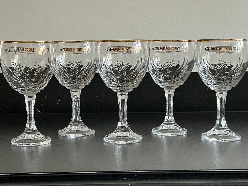 5 prachtige Grimbergen bierglazen, Verzamelen, Biermerken, Ophalen of Verzenden, Nieuw, Overige merken