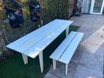 VT Wonen Tuinset wit met bankje en stoelen, Tuin en Terras, Tuinsets en Loungesets, Ophalen, Kunststof, Gebruikt, Eettafel