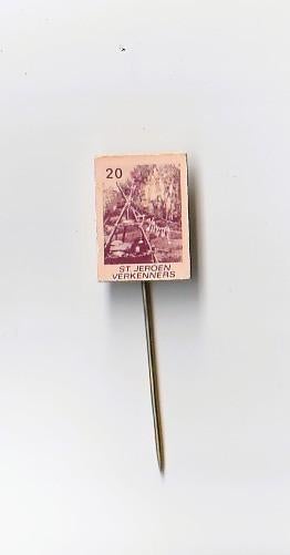 kunststof scouting speld St. Jeroen Verkenners, Ophalen of Verzenden, Overige onderwerpen, Speldje of Pin