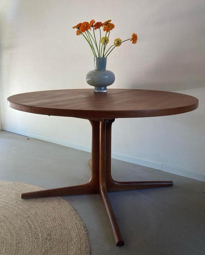 Midcenury vintage Deens design uitschuifbare eettafel, Ophalen, Gebruikt, 150 tot 200 cm, Vijf personen of meer