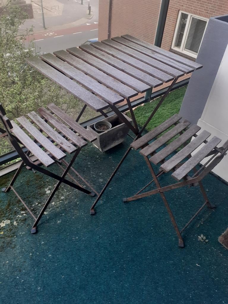 Tuintafel met 2 stoelen., Tuin en Terras, Tuinsets en Loungesets, Ophalen