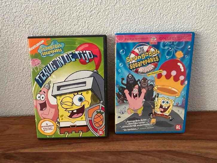 SpongeBob SquarePants DVD's: Terug in de Tijd & De Film, Cd's en Dvd's, Dvd's | Kinderen en Jeugd, Zo goed als nieuw, Film, Komedie