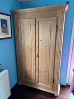 Grenenhouten kast kleding, Ophalen, 100 tot 150 cm, Met plank(en), Zo goed als nieuw