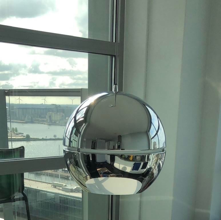 Zuiver hanglamp Retro '70 chrome S 37 x 40 Ø, Huis en Inrichting, Lampen | Hanglampen, Ophalen of Verzenden, Zo goed als nieuw
