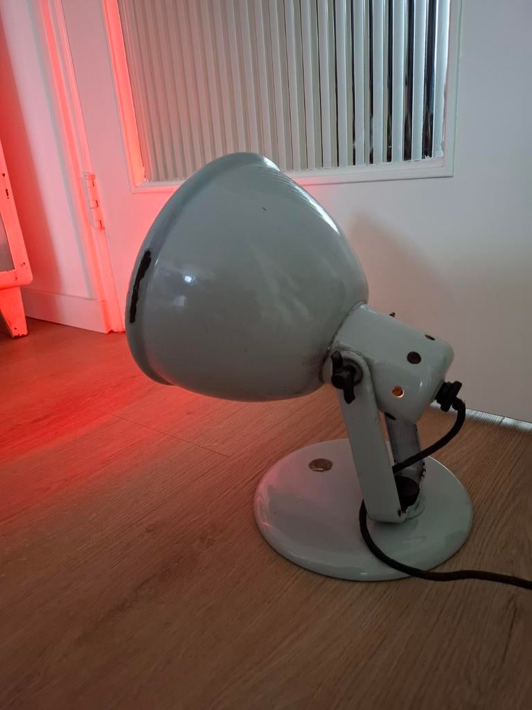 Vintage industriële warmte lamp Philips wandlamp emaille, Ophalen of Verzenden