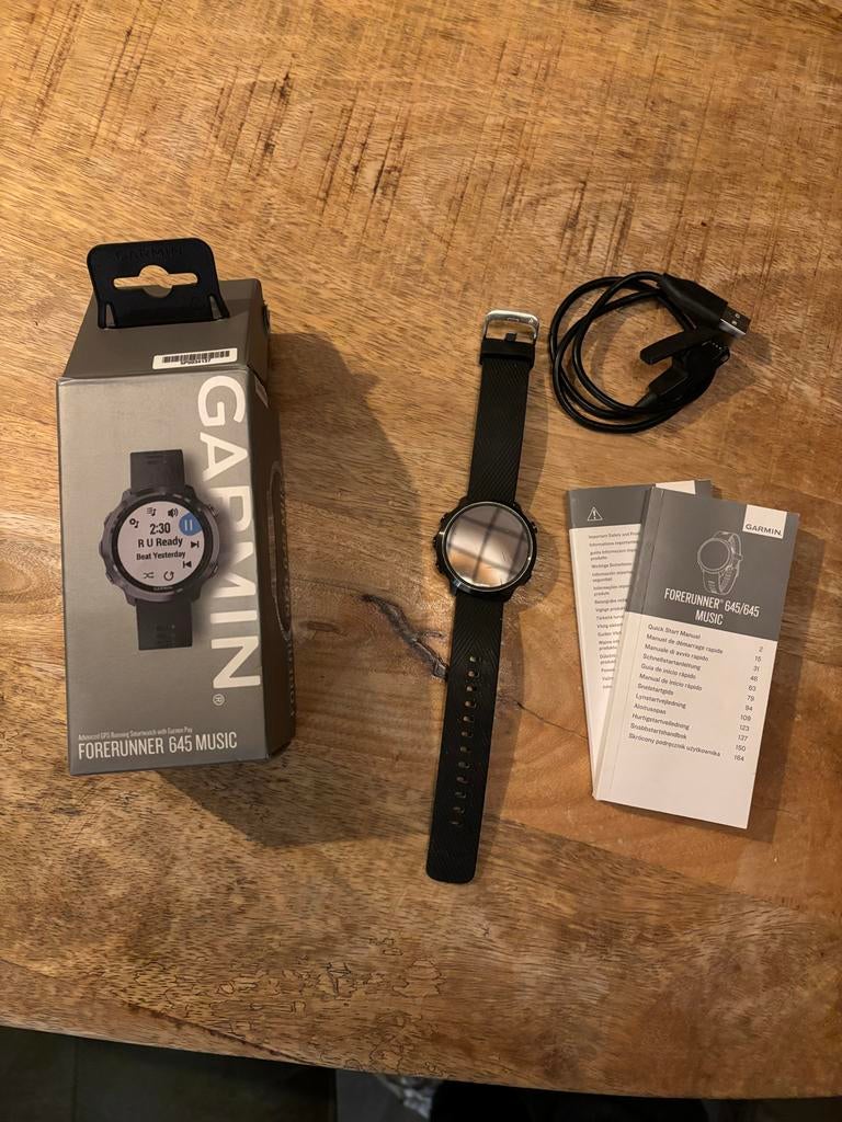 Garmin Forerunner 645 Music sporthorloge, Gebruikt, Zwart, Ophalen of Verzenden, Waterdicht
