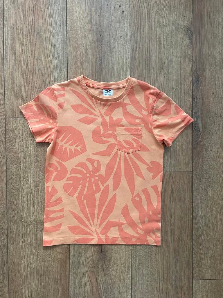 Tape à l'Oeil leuk oranje t-shirt met tropische print mt 128, Ophalen of Verzenden, Tape à l'Oeil, Jongen, Shirt of Longsleeve