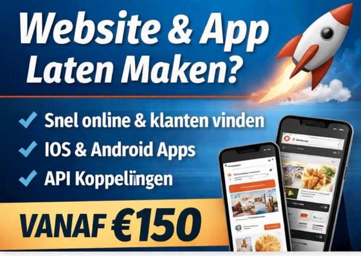 Website & App laten maken,API koppelingen | Snel online!, Diensten en Vakmensen, Webdesigners en Hosting, Domeinregistratie, Webdesign