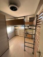 Stevige hoogslaper / loft bed steigerbuis twijfelaar, Ophalen, Hoogslaper, Zo goed als nieuw, Twijfelaar