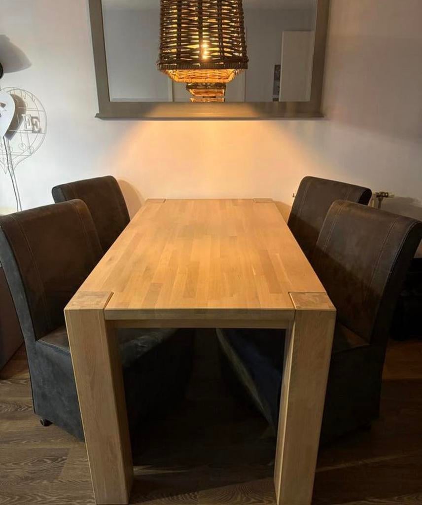 Eettafel 4 stoelen, Huis en Inrichting, Complete eetkamers, Zo goed als nieuw, 4 tot 6 stoelen, Ophalen of Verzenden