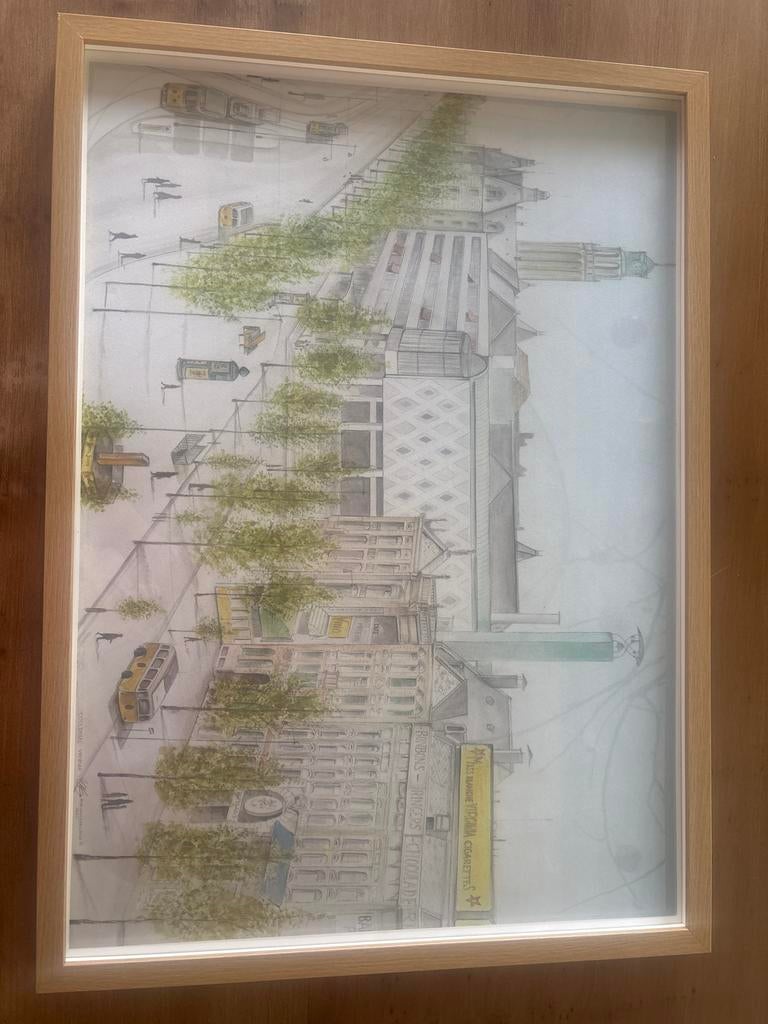 Rob van der Louw - Coolsingel Vroeger (1990), Antiek en Kunst, Ophalen