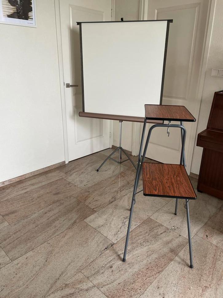 Projectiescherm op statief en projectortafel, Audio, Tv en Foto, Projectieschermen, Ophalen