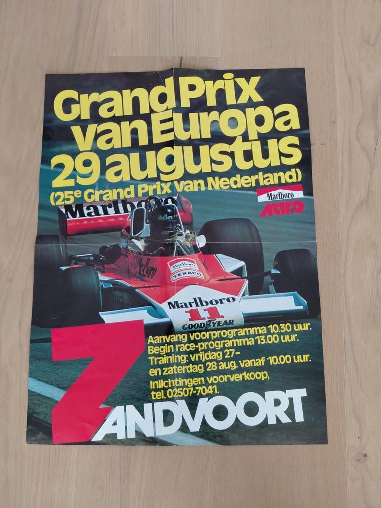 Grand Prix van Europa Zandvoort Poster (29 augustus), Ophalen of Verzenden, Sport, A1 t/m A3, Rechthoekig Staand