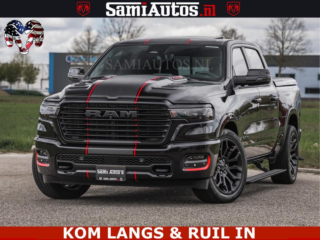 Dodge Ram NIGHT PREMIUM | 426PK | STRIPING | LUCHTVERING | H, Auto's, Automaat, Gebruikt, Met garantie (alle), Zwart