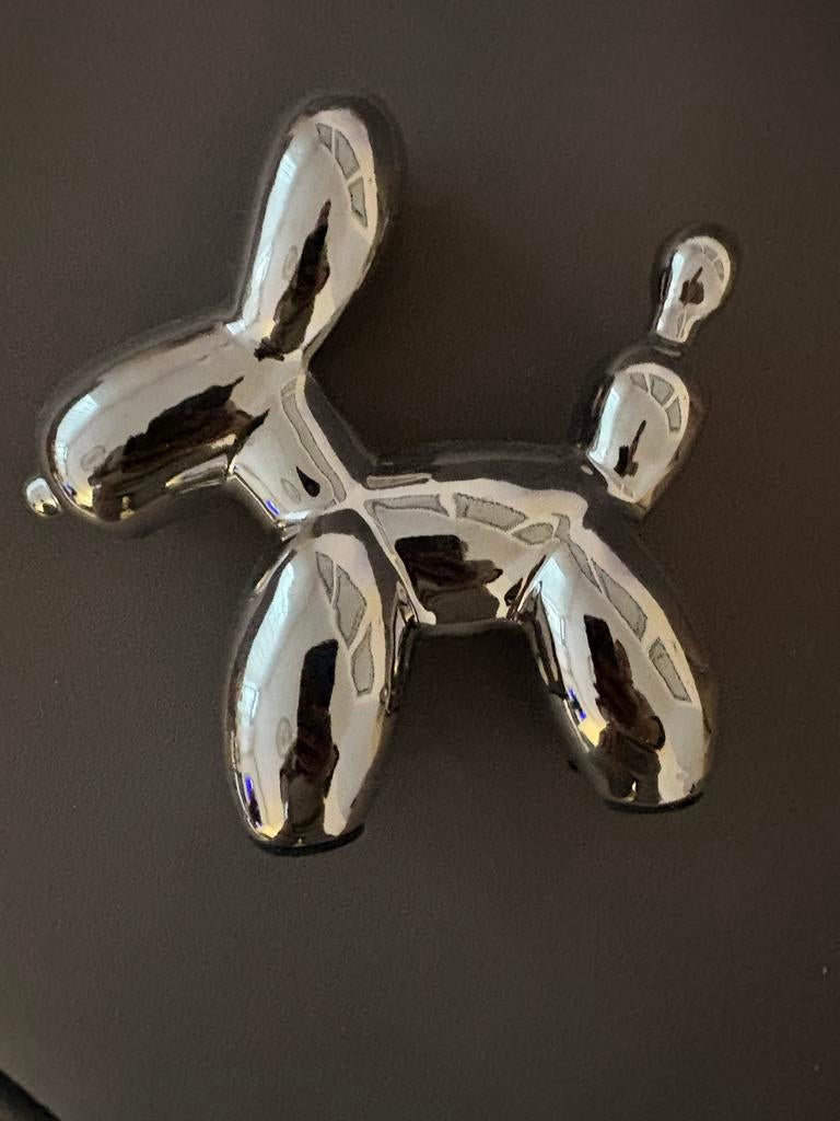 Zilveren decoratie hondje klein, Ophalen, Zo goed als nieuw