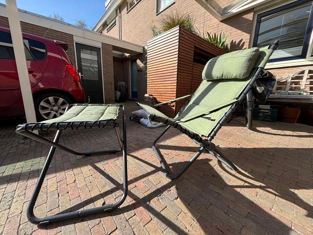 Nieuwe Crespo luxe lounge campingstoel met voetenbankje, Ophalen, Nieuw, Campingstoel