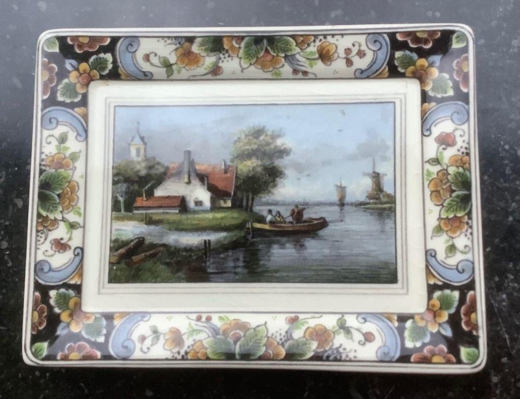 Beeldig Delfts schaaltje met afbeelding oude meester, Antiek en Kunst, Antiek | Keramiek en Aardewerk, Ophalen of Verzenden