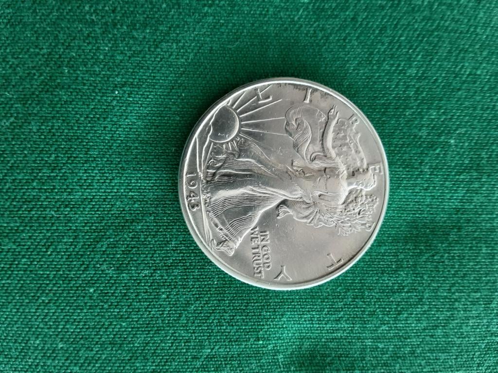 Halve dollar 1943 in zilver., Postzegels en Munten, Munten | Amerika, Ophalen of Verzenden, Noord-Amerika, Zilver
