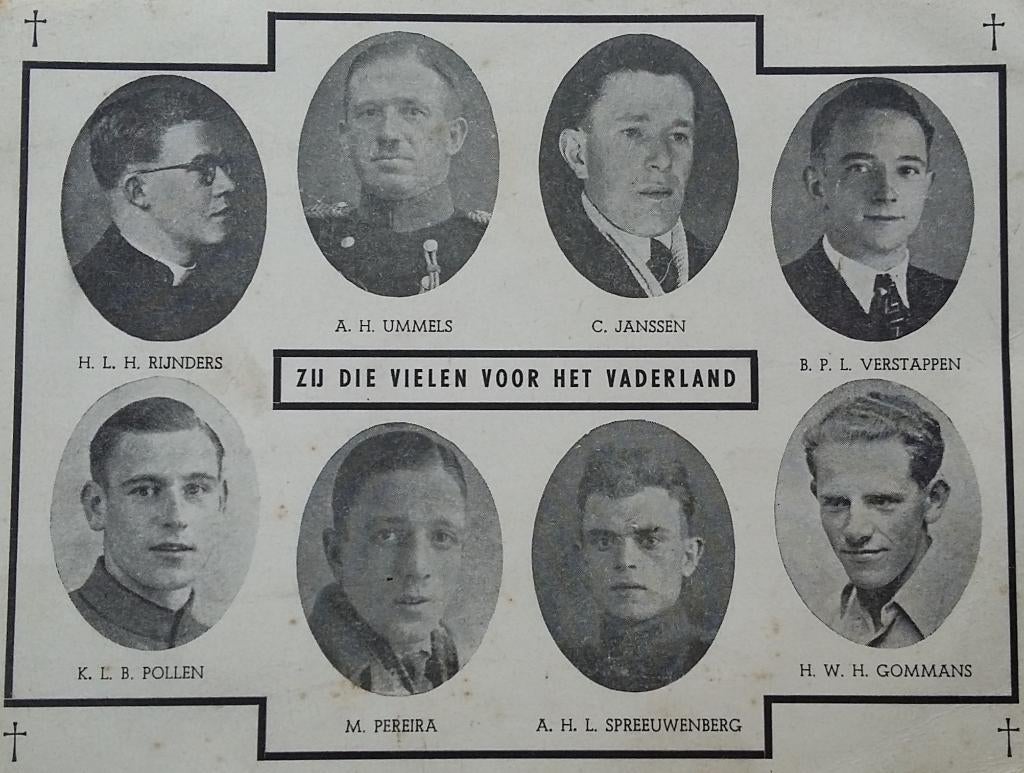 1945 Gedenkkaart Verzetstrijders Knokploeg Reuver Belfeld, Nvt., Overige typen, Overige soorten, Ophalen of Verzenden