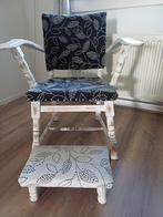 Vintage Stoel + Voetenbankje, Huis en Inrichting, Stoelen, Ophalen, Gebruikt, Overige kleuren, Stof