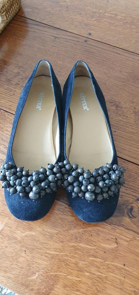 ZWART SUÈDE PLATTE MOCCASINS MAAT 37 MERK BITTER., Ophalen of Verzenden, Zwart