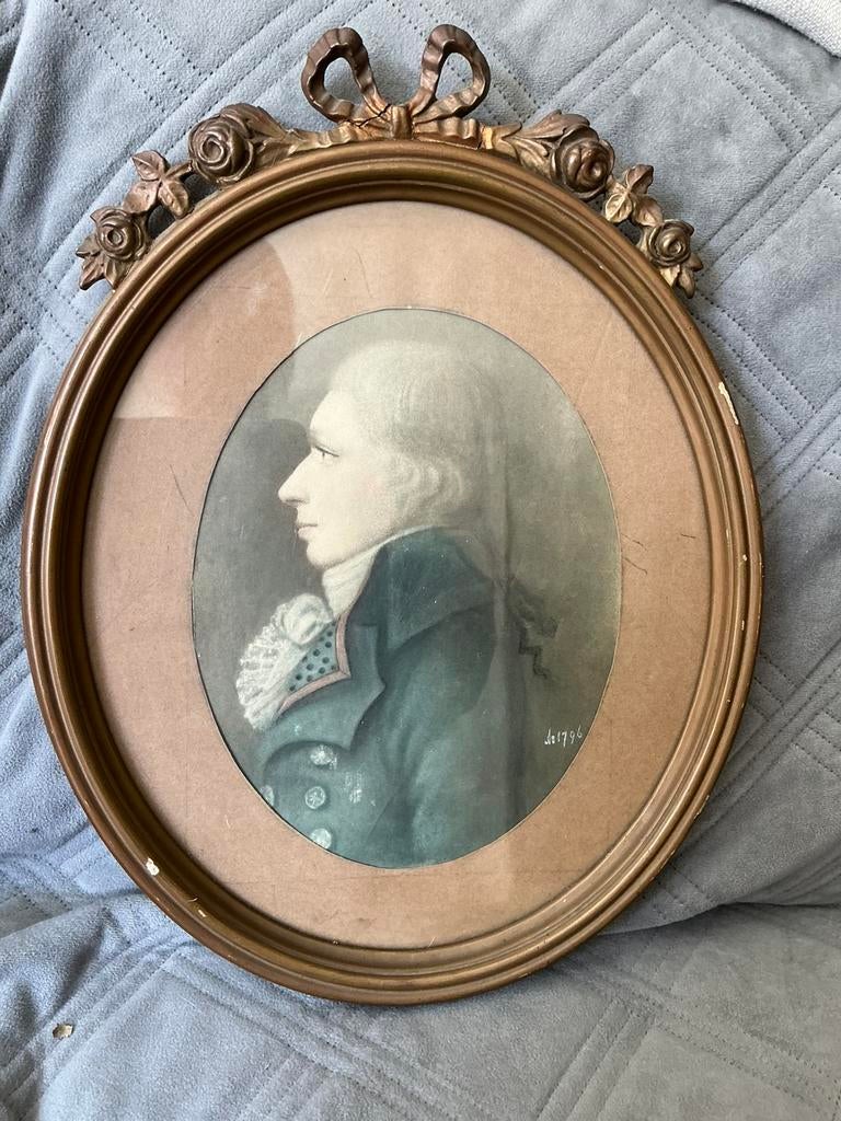 Willem Hendrik Gompertz,ovale antieke lijst 30x35, Ophalen