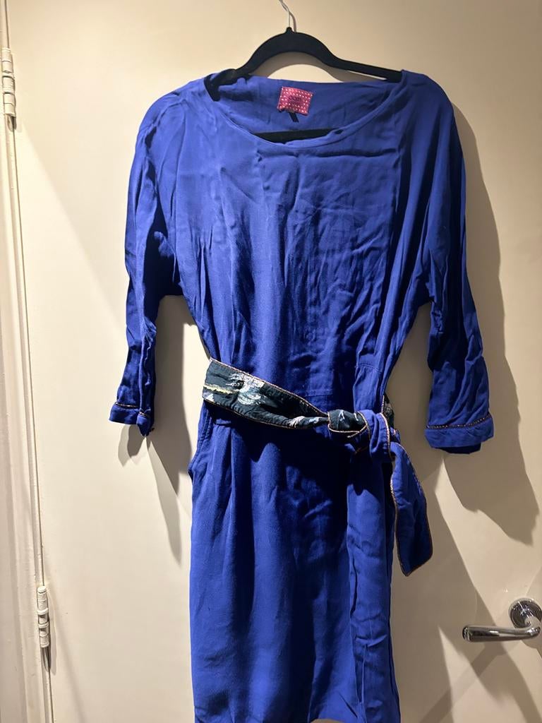 Jurk POM maat 2 / 38/40 kobalt konings blauw, Maat 38/40 (M), Blauw, Ophalen of Verzenden, Knielengte