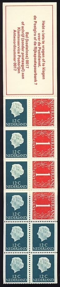 Nederland Postzegelboekje 8b postfris 1969, Postzegels en Munten, Postzegels | Nederland, Ophalen of Verzenden, Na 1940, Postfris