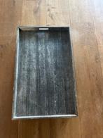 Houten dienblad met wieltjes - grijs/zwart, Ophalen, Gebruikt, Rechthoekig, Hout
