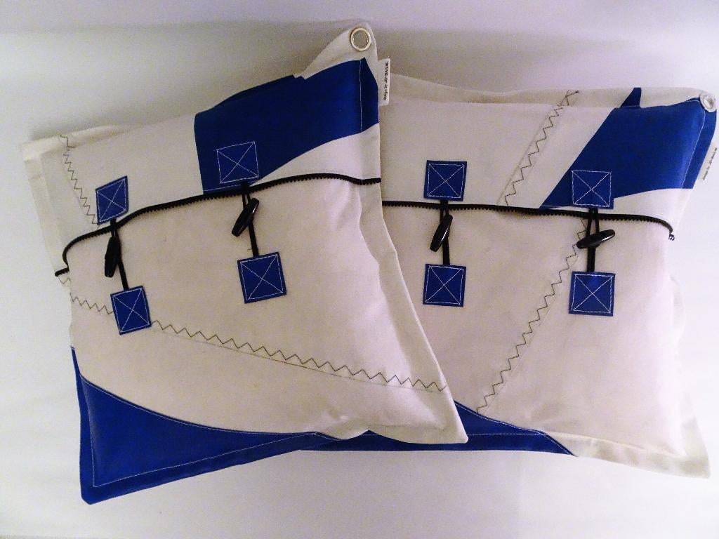 Zeildoek kussen Blue, Ophalen of Verzenden, Nieuw, Blauw, Vierkant