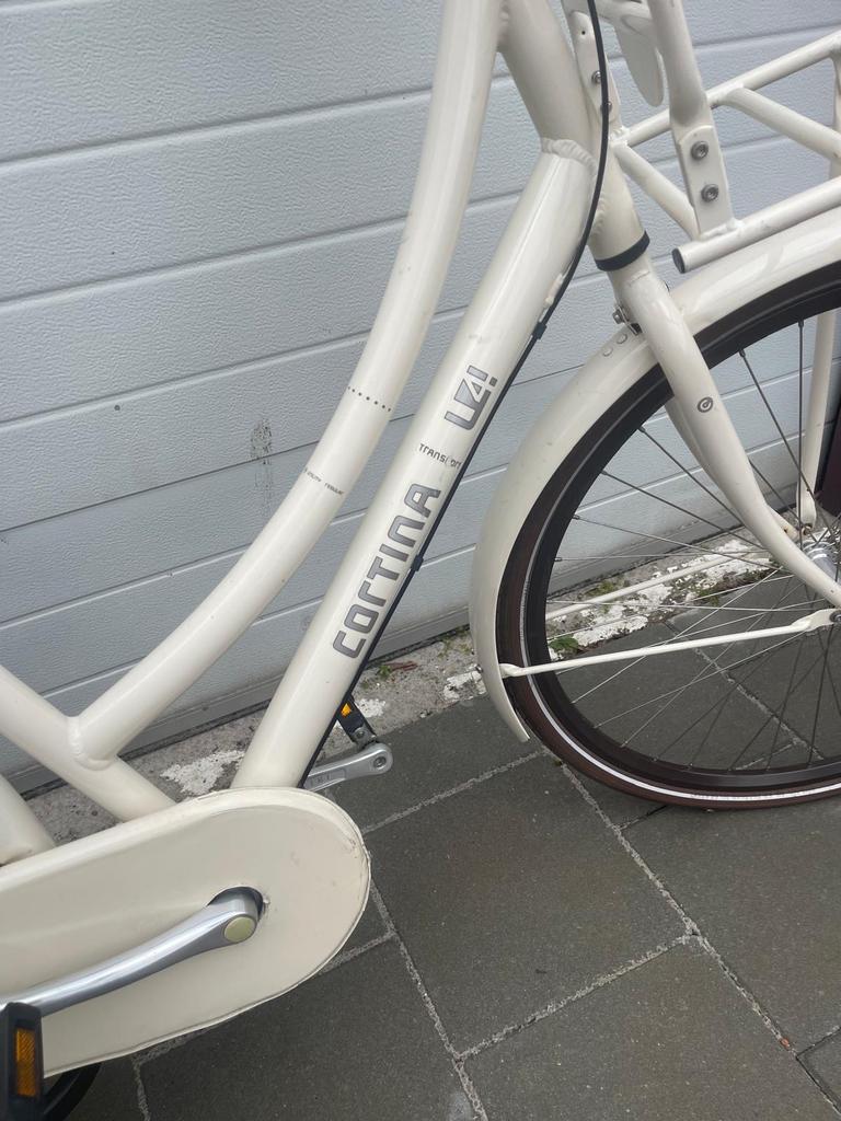 Cortina U4 transportfiets dames/meisjes crème, Terugtraprem, Versnellingen, Zo goed als nieuw, 50 tot 53 cm
