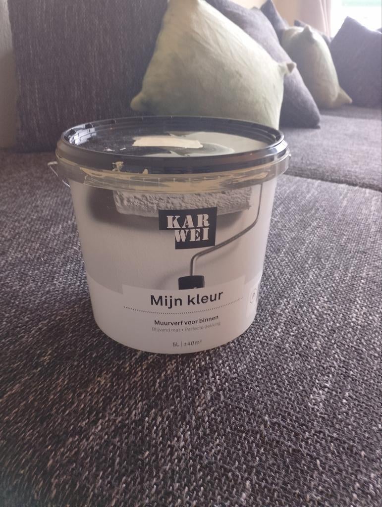 Karwei Muurverf Binnen - Licht van kleur (2.5L, 20m²), Ophalen, Gebruikt, Overige kleuren, Verf