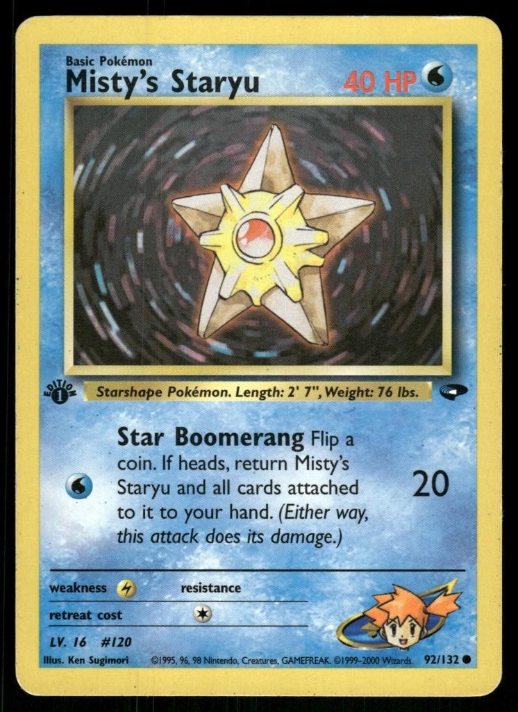 Misty's Staryu 92/132 - Gym Challenge (1st edition) (EX), Verzenden, Gebruikt