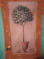 Op hout geschilderde citroen boom, Huis en Inrichting, Ophalen, Schilderij, 75 cm of meer