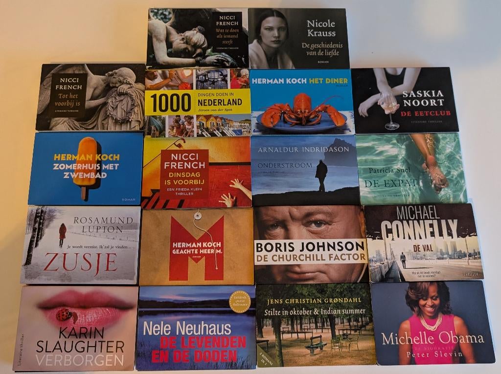 Dwarsligger Boeken - 17 stuks, Boeken, Thrillers, Zo goed als nieuw, Ophalen of Verzenden