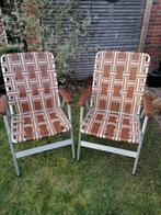 Retro Vintage Klapstoel Vouwstoel Campingstoel Aluminium, Ophalen of Verzenden, Zo goed als nieuw, Aluminium, Inklapbaar