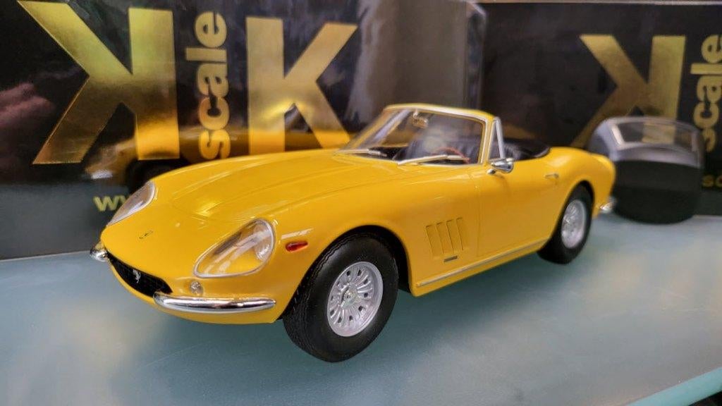 Ferrari 275 GTB/4 Nart Spyder 1967 Geel, Hobby en Vrije tijd, Modelauto's | 1:18, Nieuw, Auto, Overige merken, Ophalen of Verzenden