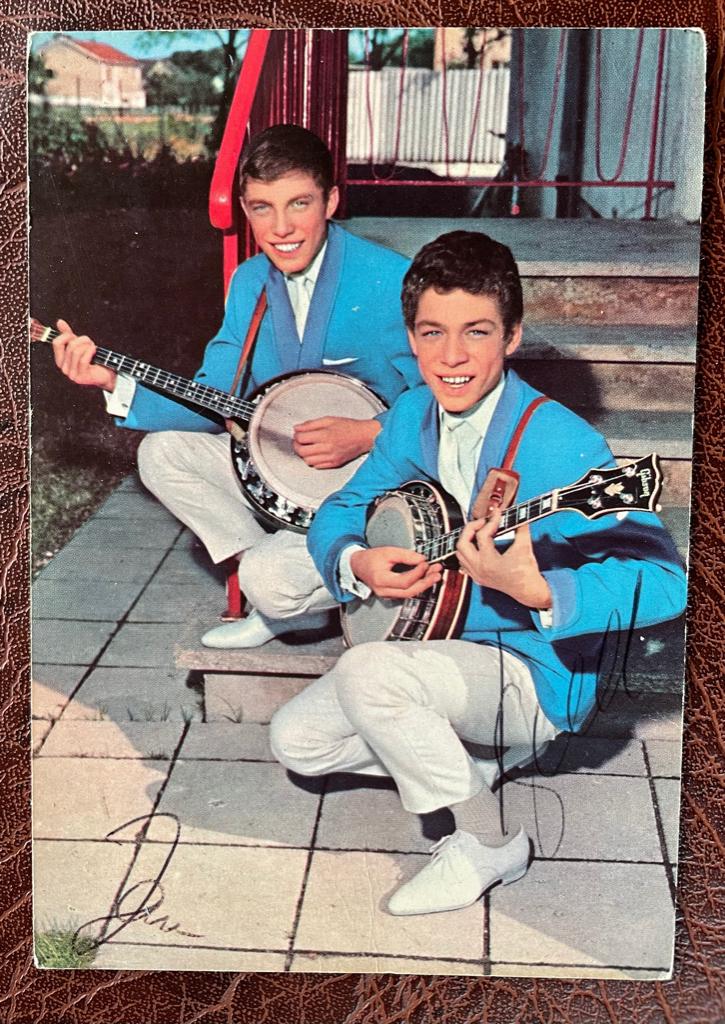 ansichtkaart, kaart van Jan & Kjeld met echte handtekeningen, Verzenden, 1960 tot 1980, Sterren en Beroemdheden