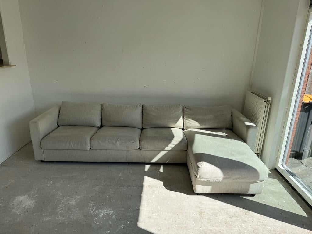 Hoelbank creme IKEA mag gratis weg wegens verhuizing, Ophalen, Gebruikt, Stof, Modern