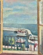 Theo Bitter (1916-1994) - Uitzicht op de haven te Oslo, Antiek en Kunst, Ophalen of Verzenden