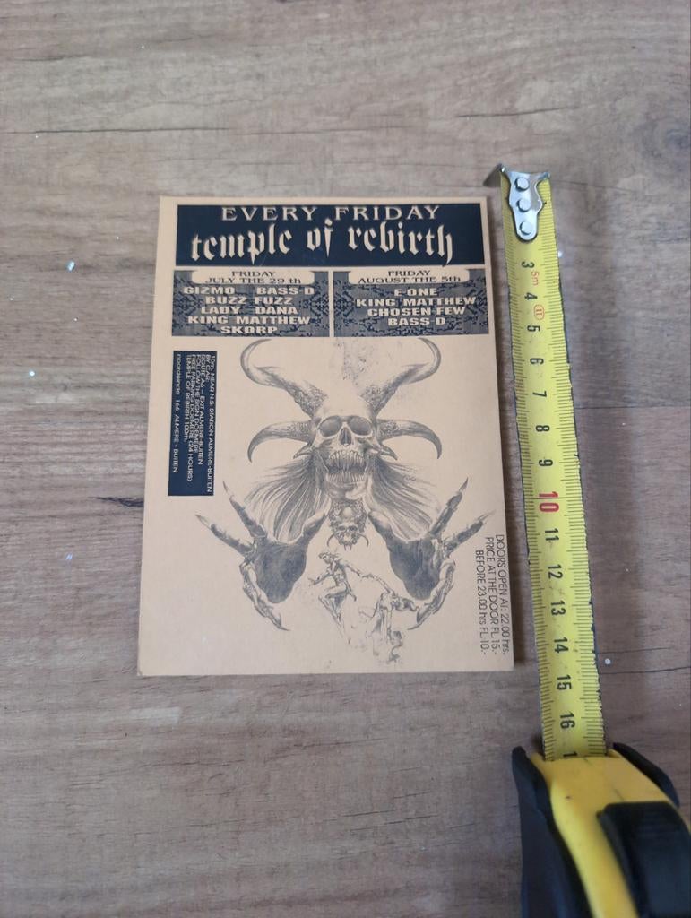 Temple of rebirth gabber flyer, Ophalen of Verzenden
