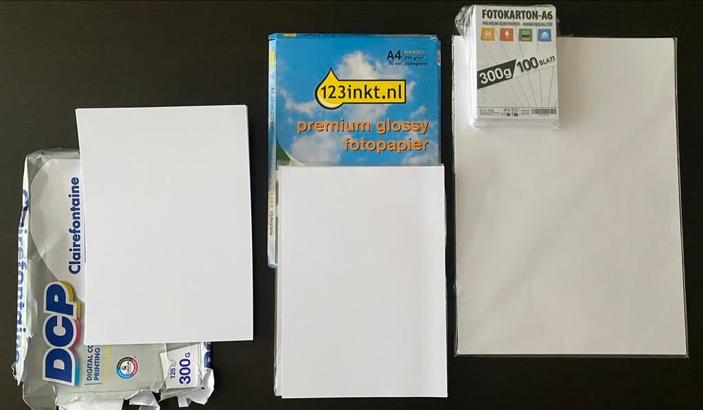 Printpapier: mat, glossy, dik, dun, A3, A4, A6, Ophalen, Zo goed als nieuw