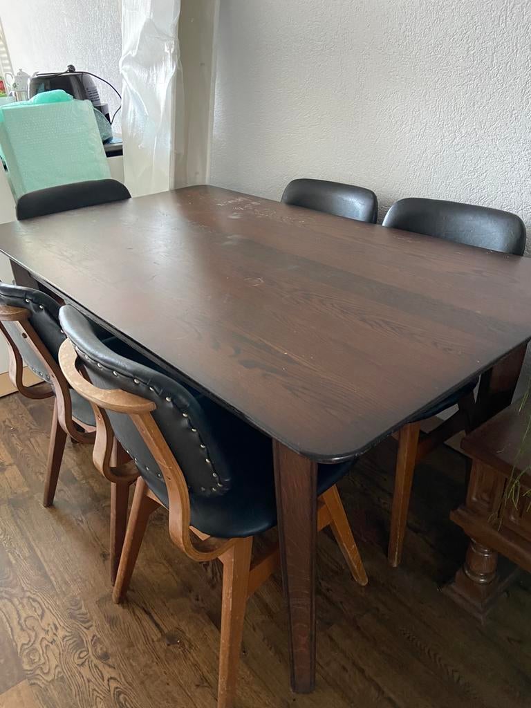 Zwaar massief eettafel, Ophalen, 200 cm of meer, 50 tot 100 cm, Zo goed als nieuw