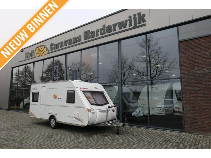 Dethleffs Tourist Light 450 DB VOORTENT+FIETSENDRAGER, Caravans en Kamperen, Caravans, Bedrijf, tot en met 4, 1000 - 1250 kg, Rondzit