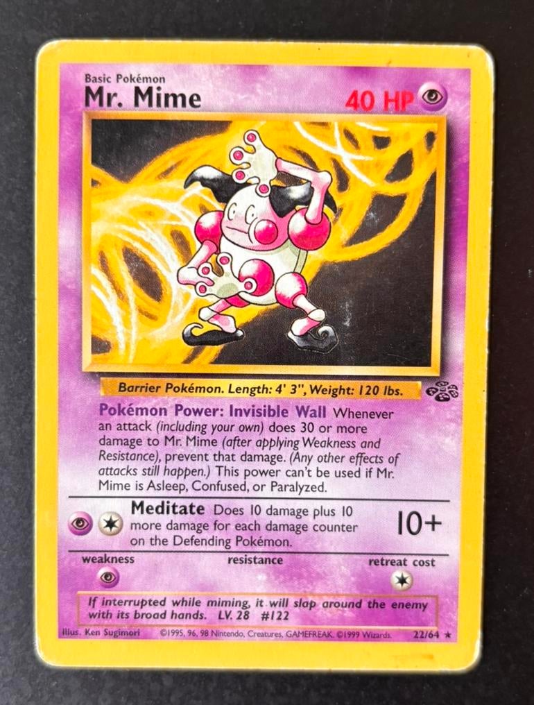 Pokémon Mr. Mime 22/64 Jungle Rare NON holo 1999 22/64, Hobby en Vrije tijd, Verzamelkaartspellen | Pokémon, Ophalen of Verzenden