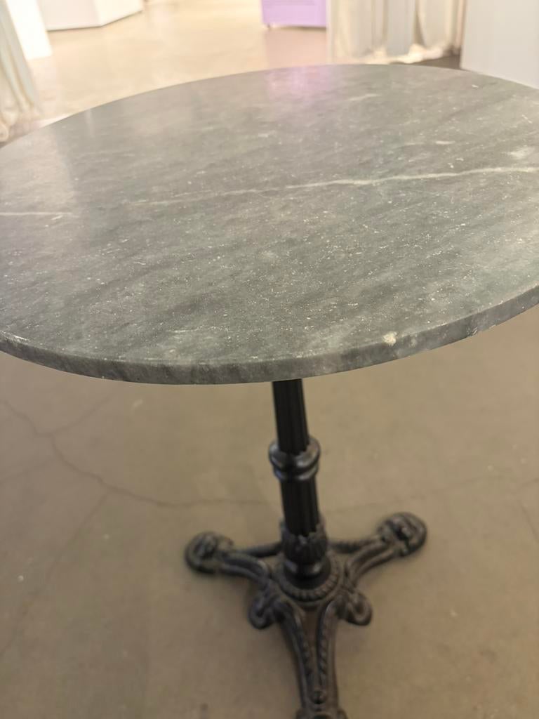 Marmeren tafels met gietijzeren onderstel – diverse maten, Ophalen, Zo goed als nieuw