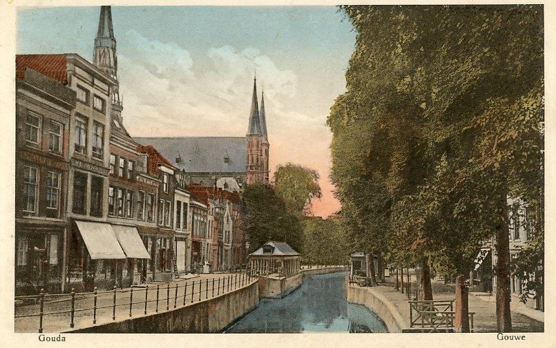 GOUDA – Gouwe met Gouwe- of Sint-Jozefkerk 1917 (DR006), Verzenden, Voor 1920, Gelopen, Zuid-Holland